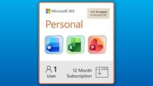 Microsoft 365 Personal - Premium Office Apps 12-Month Subscription for 1 Person